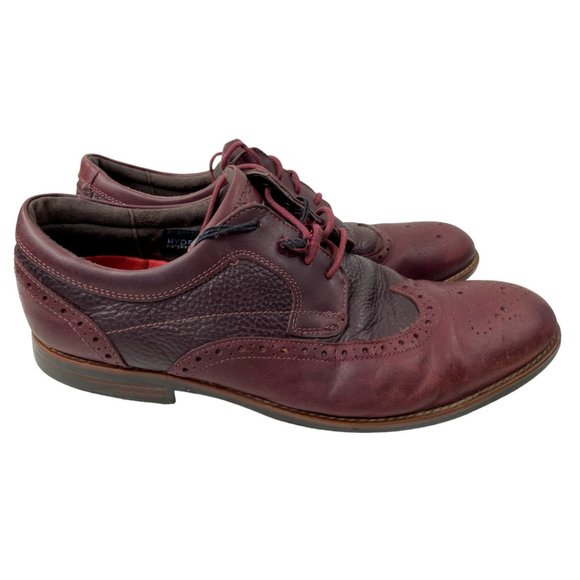 Rockport Men's Dustin Waterproof Burgundy Wingtip Oxfords Size 9 (CH4290) - Picture 1 of 8